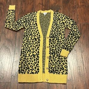 Animal print long cardigan